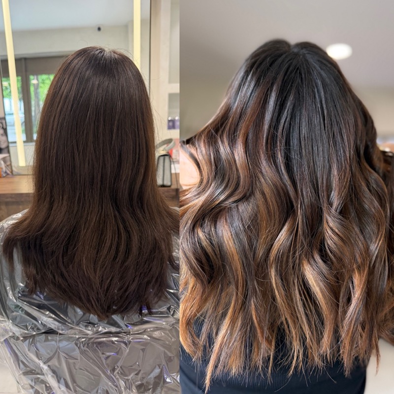 Antes e depois de balayage HER, resultado 27