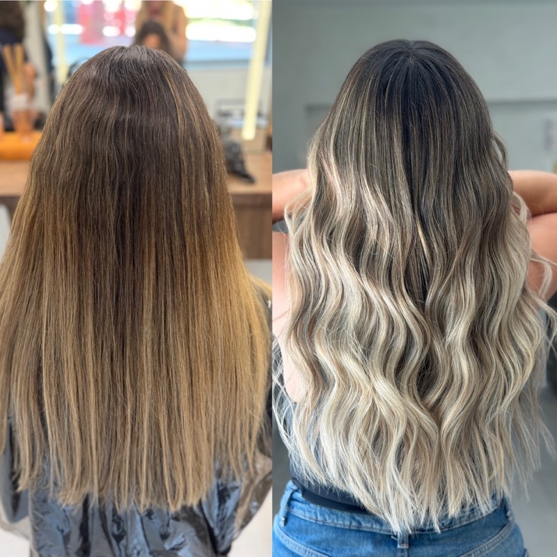 Antes e depois de balayage HER, resultado 39
